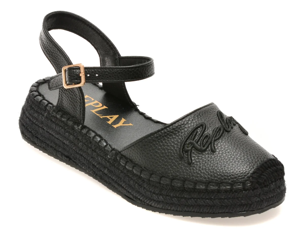 Pantofi REPLAY negri, WF6T05S, din piele ecologica