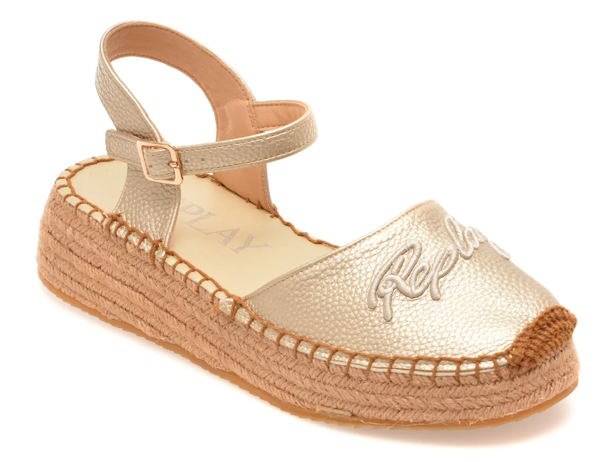 Pantofi REPLAY aurii, WF6T05S, din piele ecologica