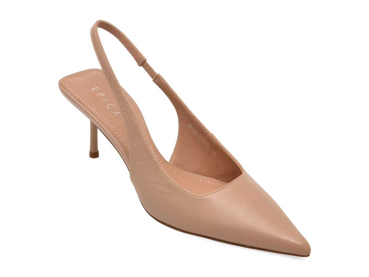 Pantofi eleganti EPICA nude, HF1495, din piele naturala