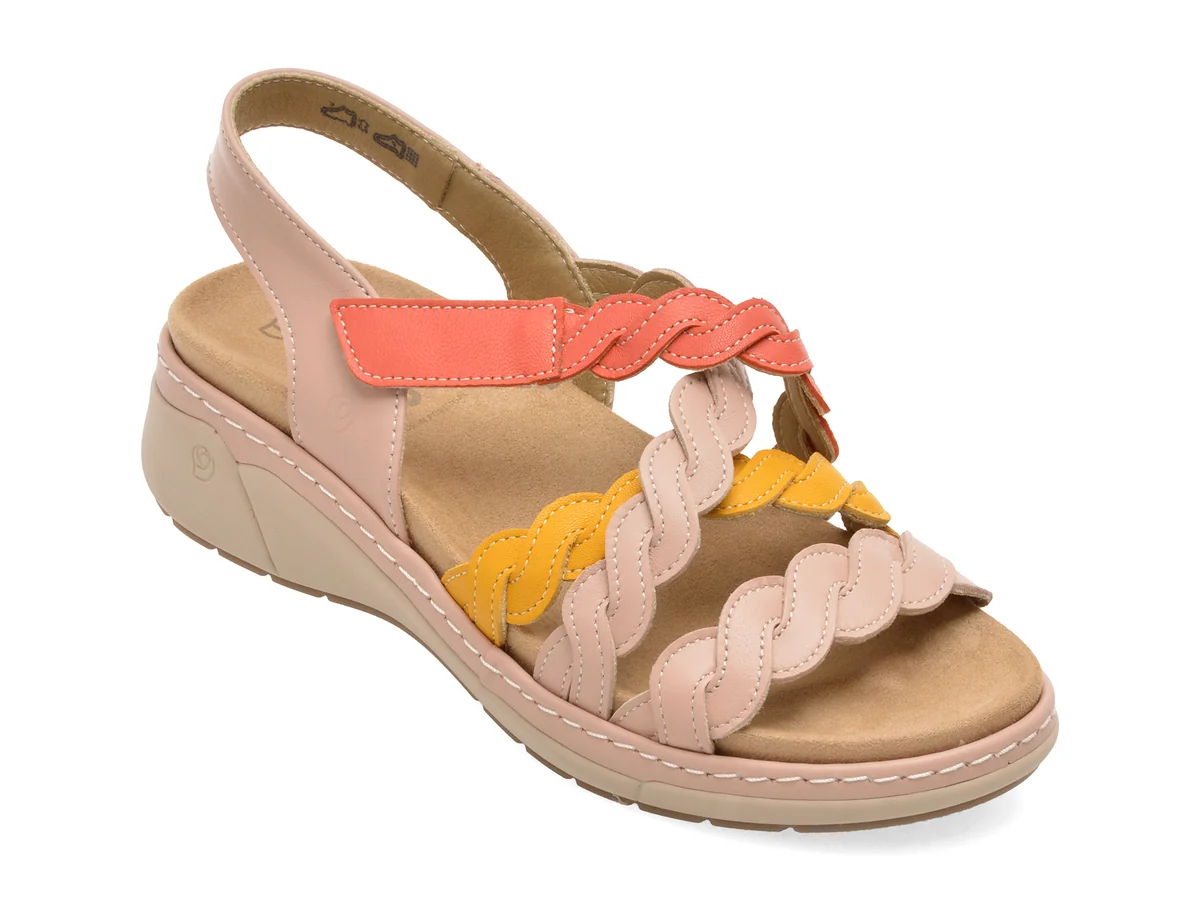 Sandale SUAVE multicolor, 18005, din piele naturala