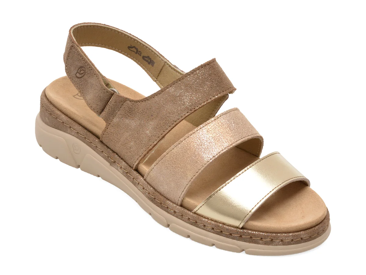 Sandale SUAVE maro, 12511, din piele intoarsa
