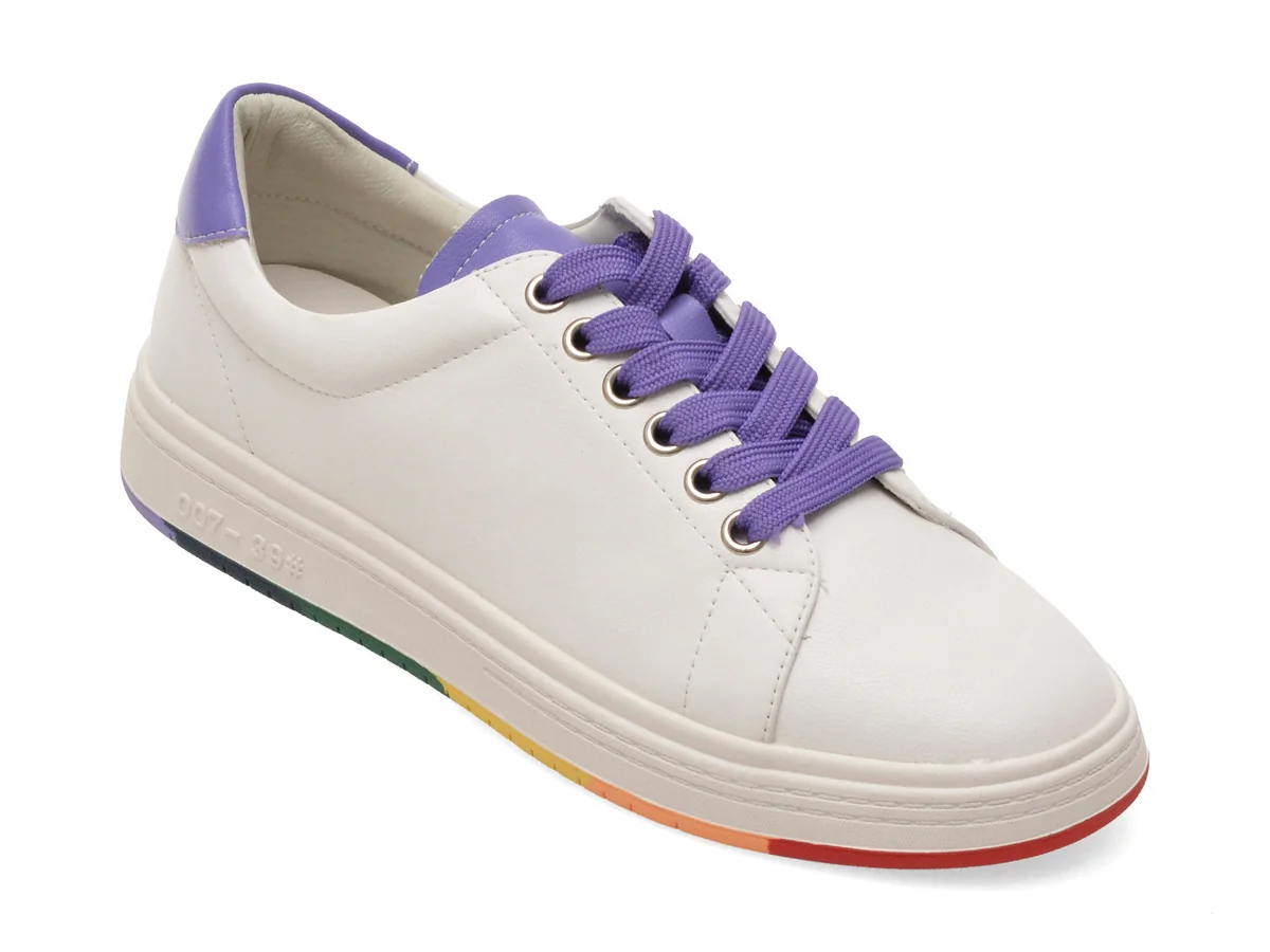 Pantofi sport PASS COLLECTION albi, KL60019, din piele naturala