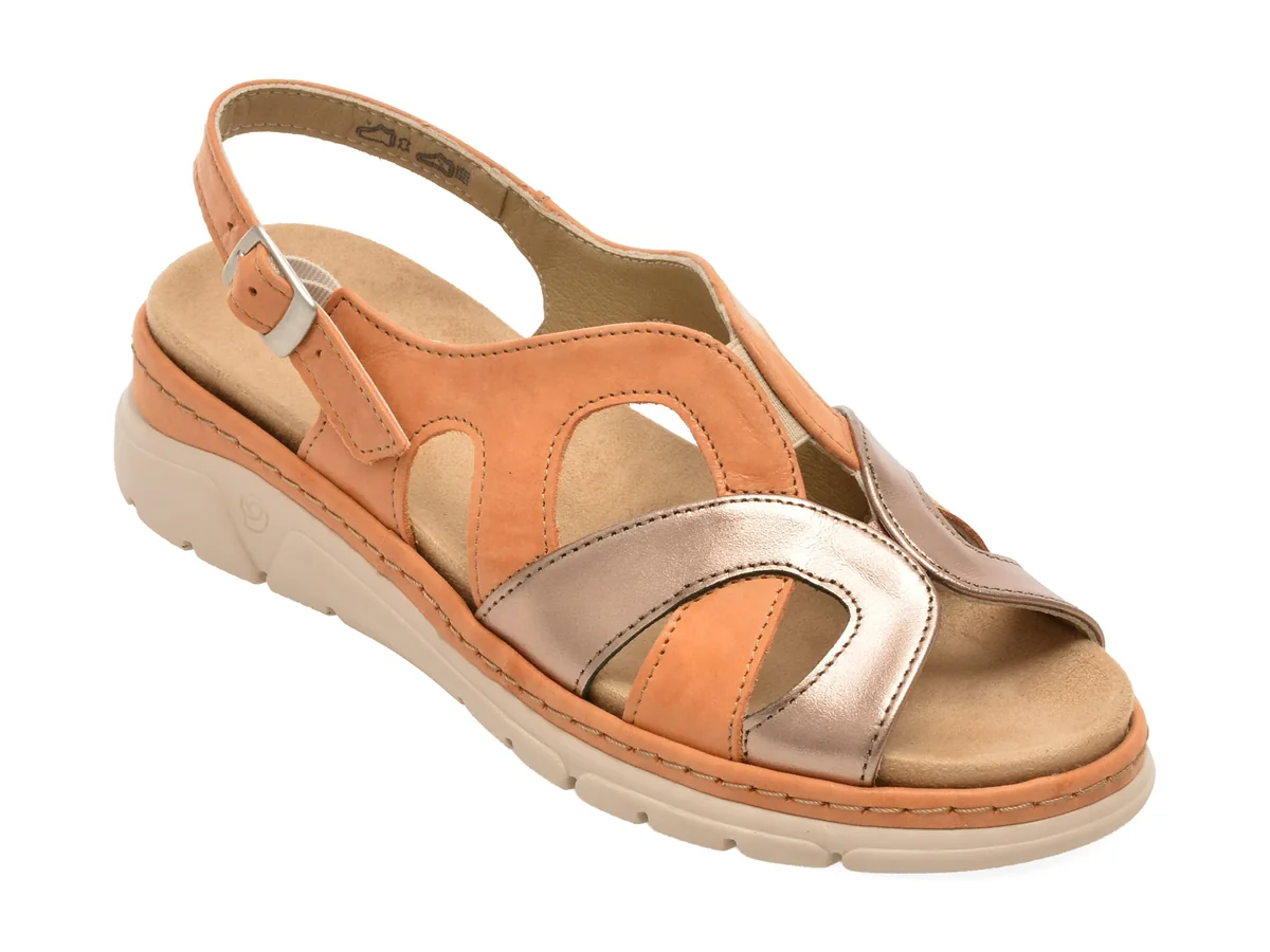 Sandale SUAVE maro, 12503, din piele naturala