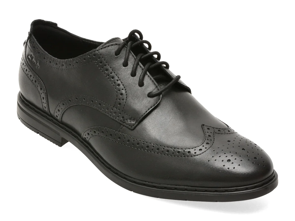 Pantofi eleganti CLARKS negri, BANBURY TIP, din piele naturala