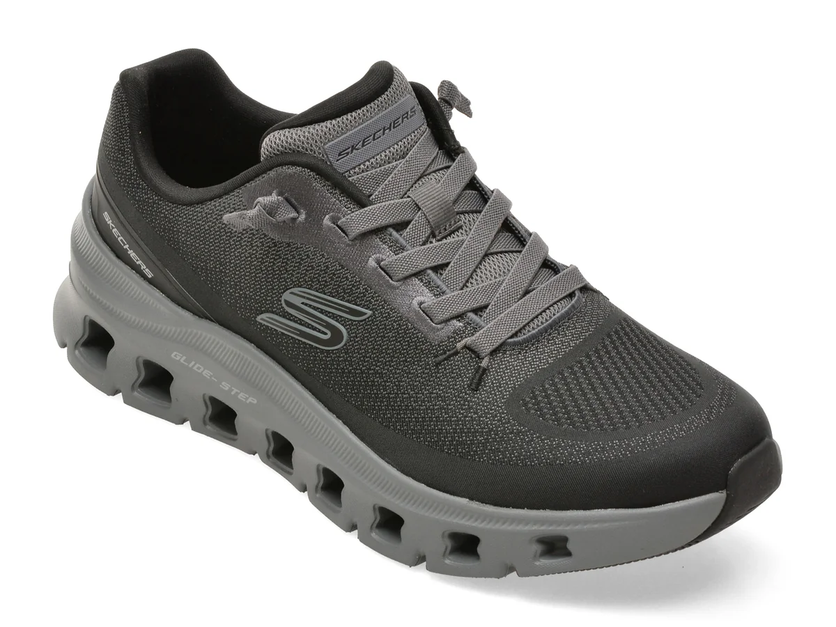 Pantofi sport SKECHERS negri, GLIDE-STEP PRO, din material textil