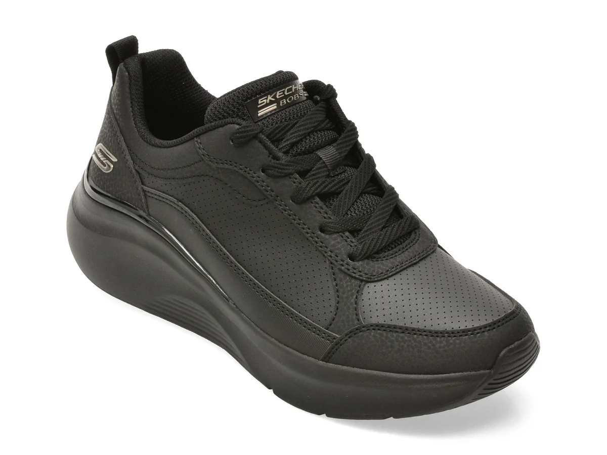 Pantofi sport SKECHERS negri, BOBS B LOVE, din piele ecologica