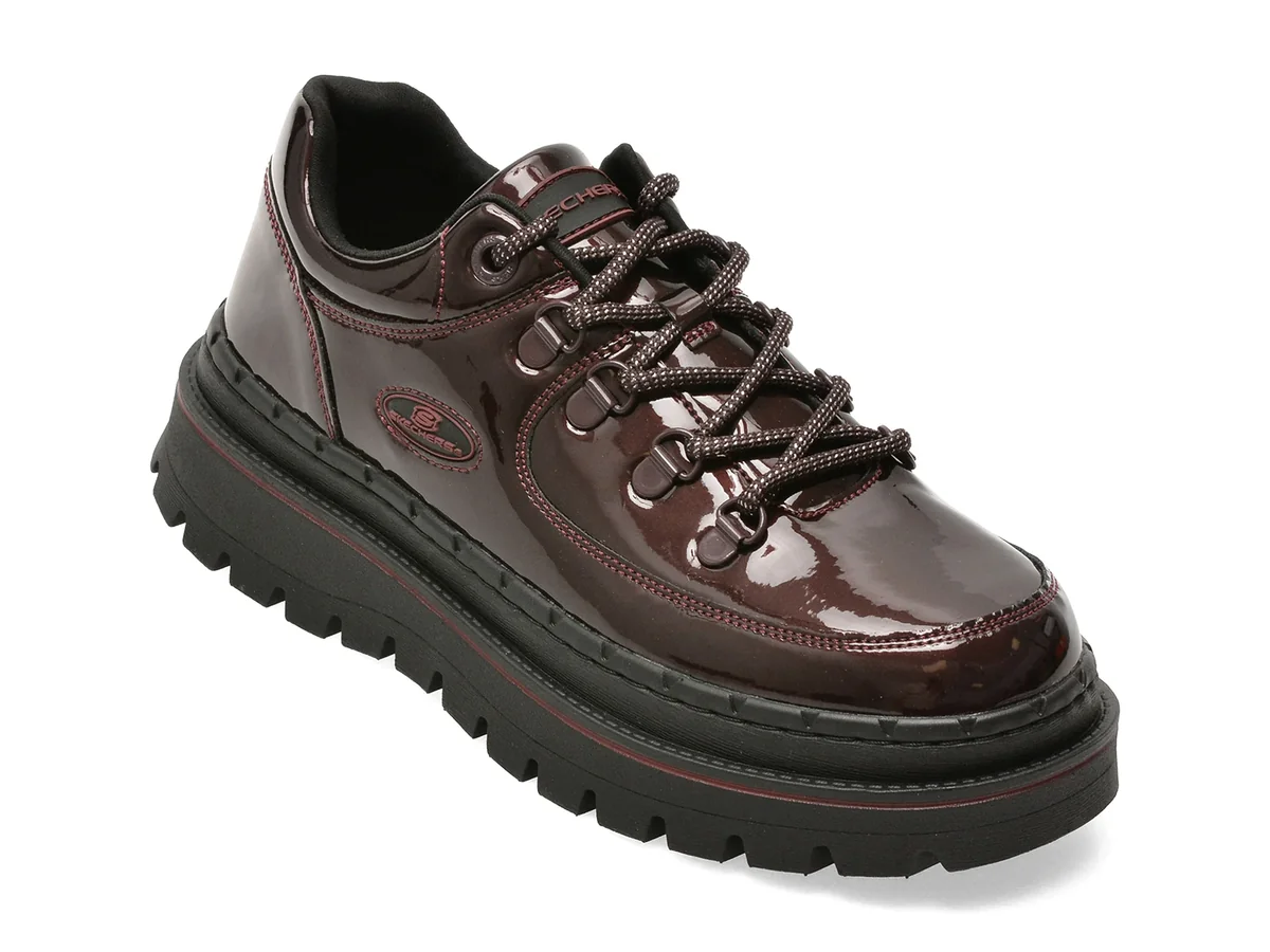 Pantofi SKECHERS visinii, 167073, din piele ecologica lacuita