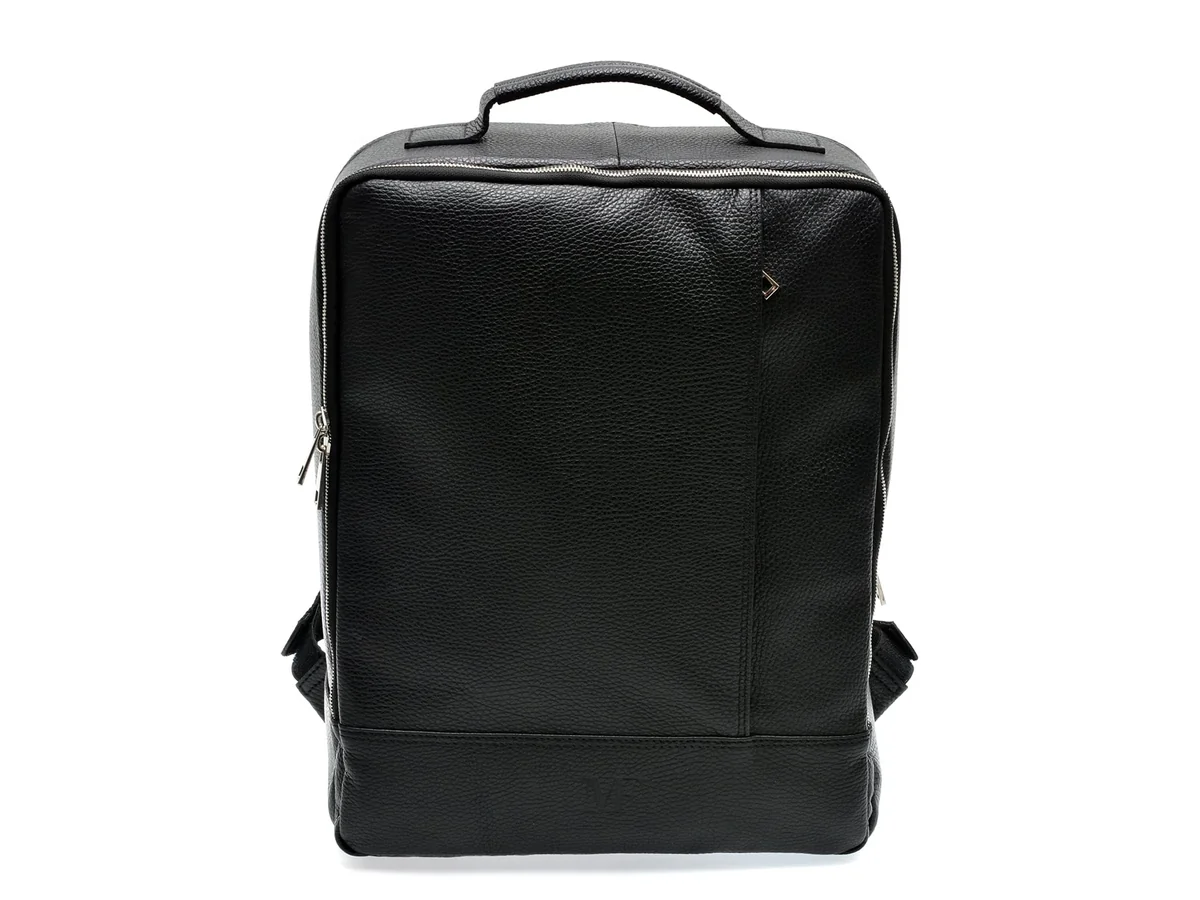 Rucsac Mario Ferretti Negru, BB79, Din Piele Naturala