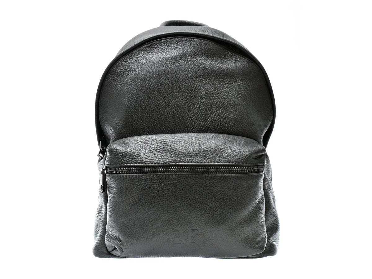 Rucsac Mario Ferretti Negru, BB68, Din Piele Naturala