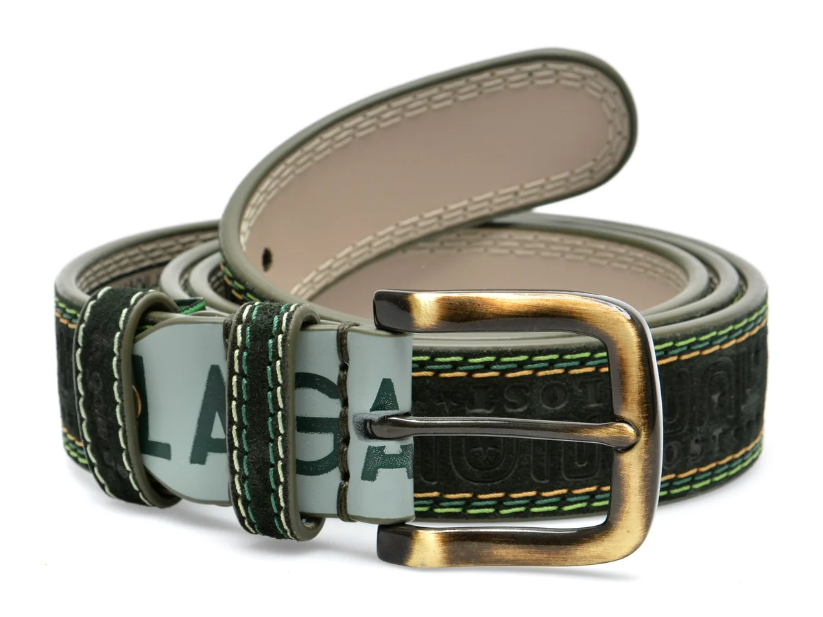 Curea La Galere Kaki, 43716/40, Din Piele Întoarsă