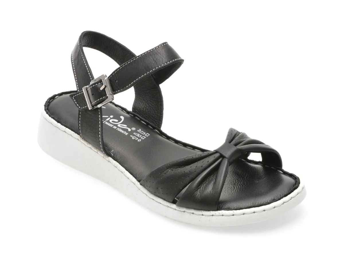 Sandale Evida Negre, EVP104, Din Piele Naturala