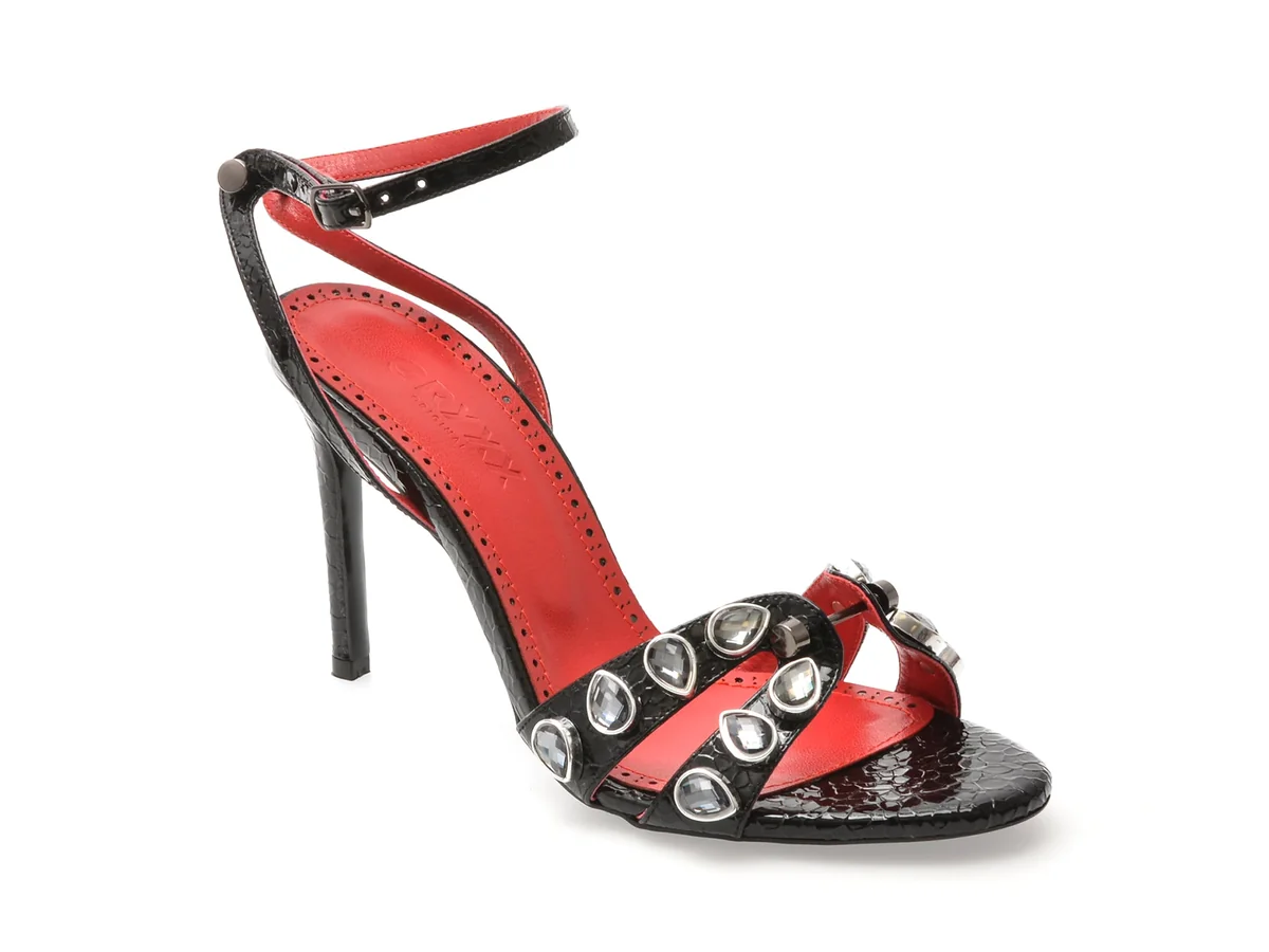 Sandale Elegante GRYXX Negre, 73132, Din Piele Ecologica