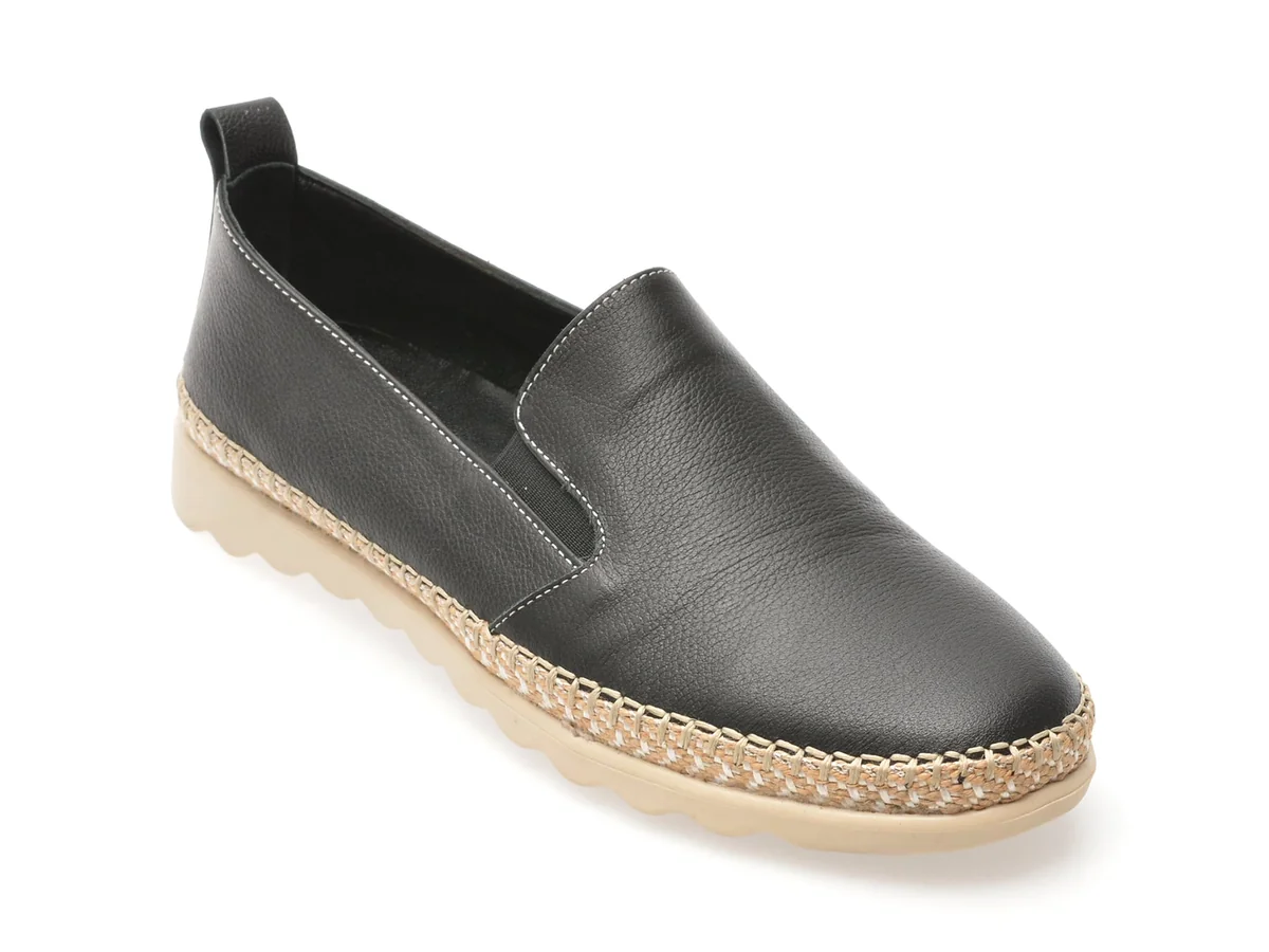 Pantofi Evida Negri, EV2812, Din Piele Naturală