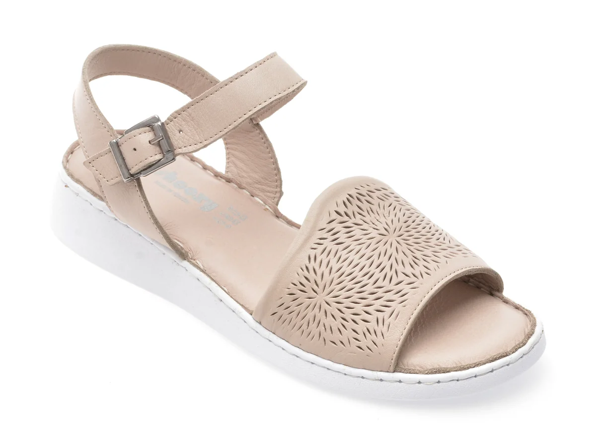 Sandale Shoozy Gri, EVP109, Din Piele Naturala