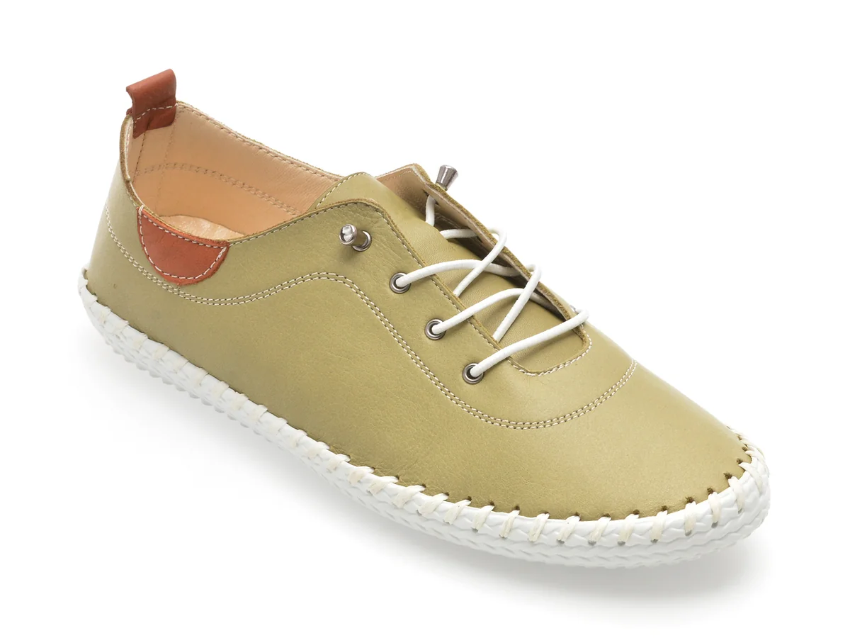 Pantofi Shoozy Kaki, EV30106, Din Piele Naturala