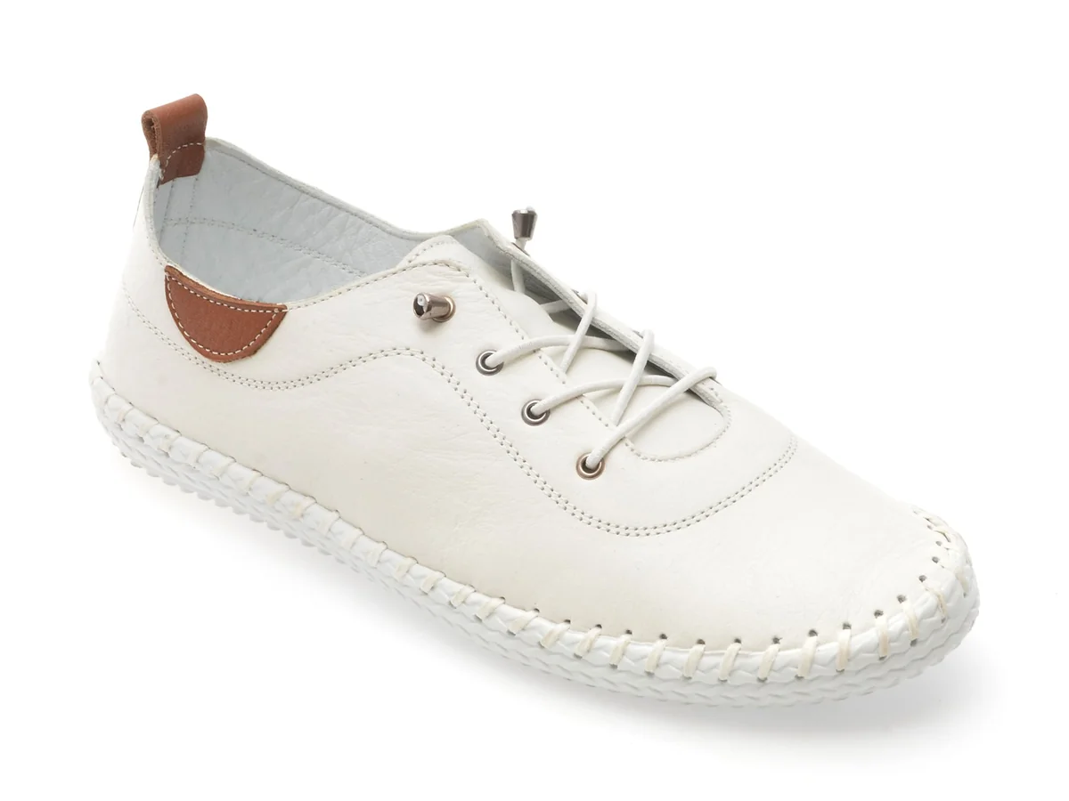 Pantofi Shoozy Bej, EV30106, Din Piele Naturala