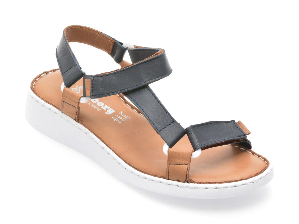 Sandale Shoozy Bleumarin, EV4041, Din Piele Naturala