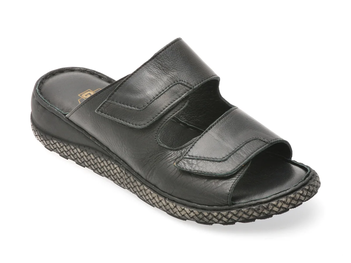 Papuci Gotsi Negri, EV2874, Din Piele Naturala