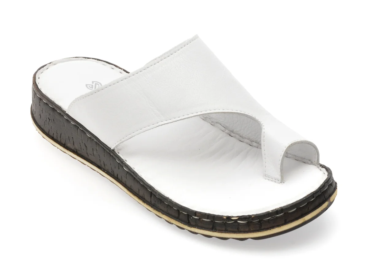 Papuci Shoozy Albi, EV2849, Din Piele Naturală