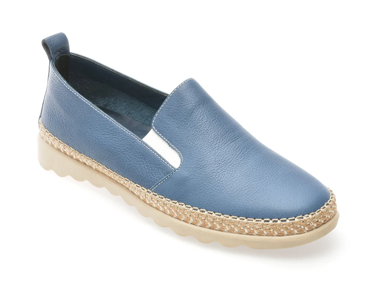 Mocasini Evida Albastri, EV2812, Din Piele Naturala