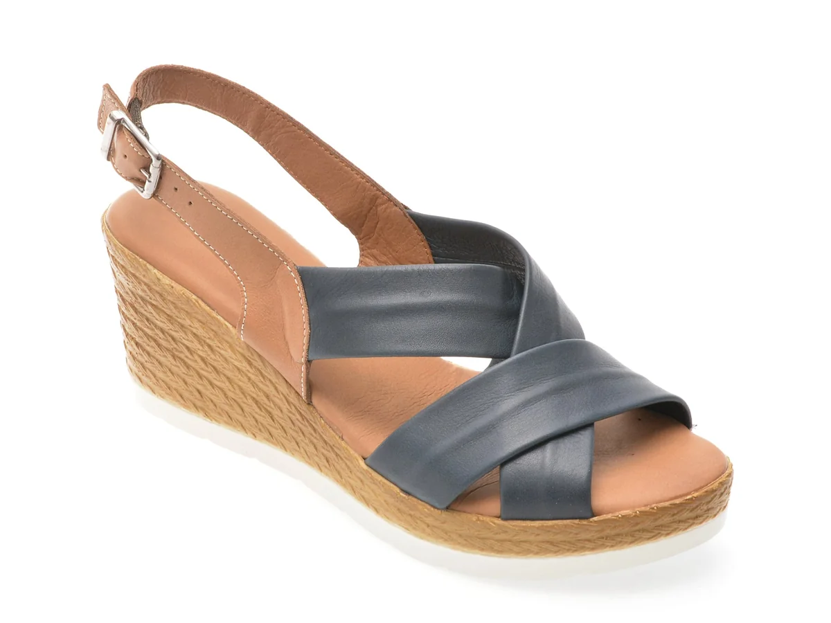 Sandale Shoozy Bleumarin, EV4031, Din Piele Naturală