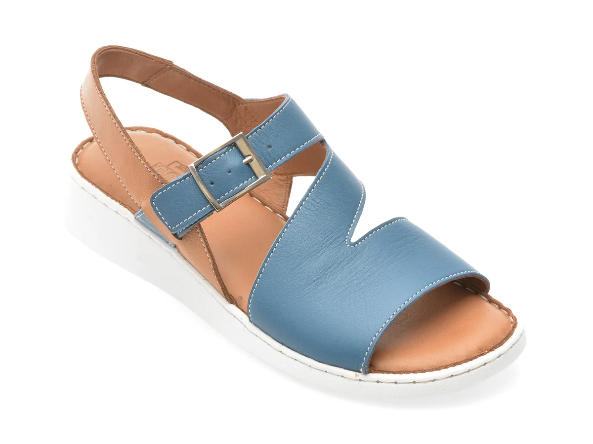 Sandale Gotsi Albastre, EV4017, Din Piele Naturala