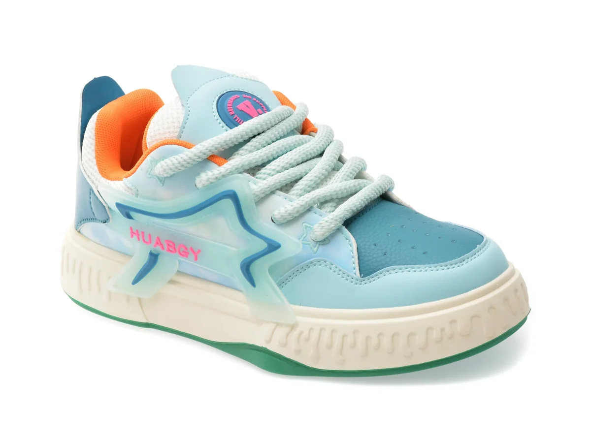 Pantofi Sport HUABANGONGYUAN Albastri, 9002, Din Piele Ecologica