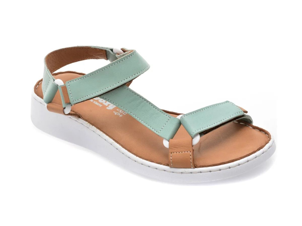 Sandale Shoozy Verzi, EV4041, Din Piele Naturala