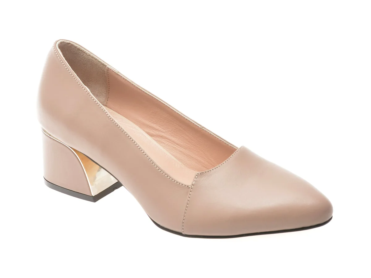Pantofi Flavia Passini Nude, 12724, Din Piele Naturala