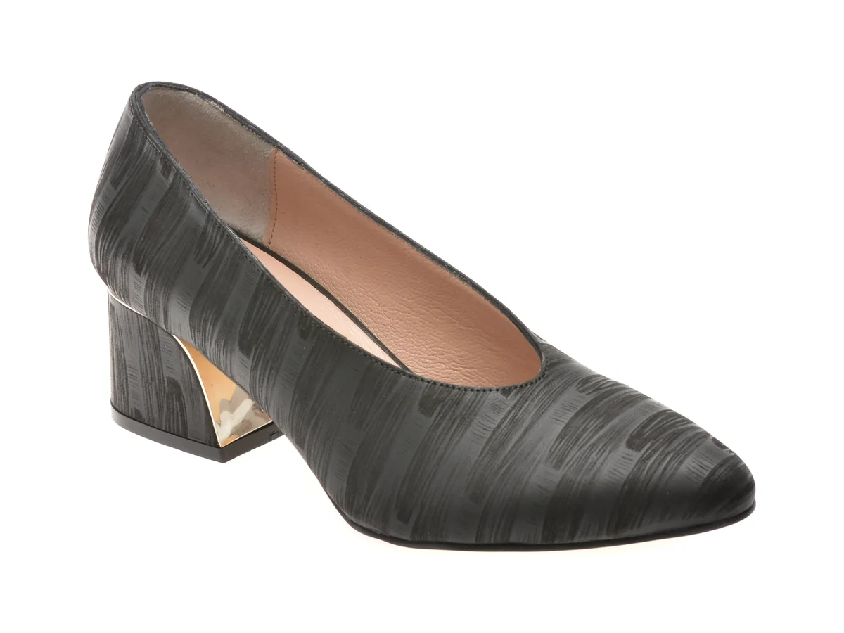 Pantofi Flavia Passini Negri, 15694, Din Piele Naturala