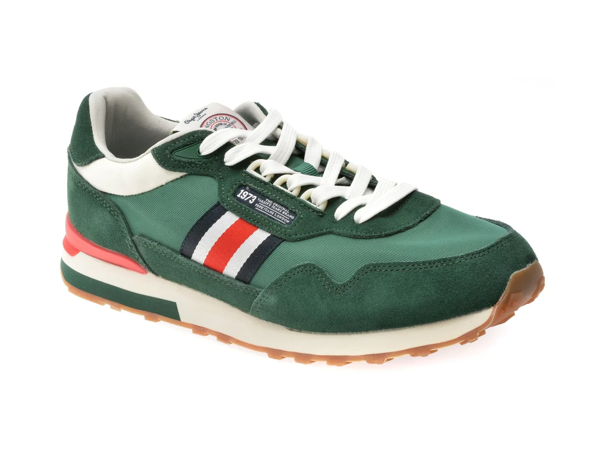 Pantofi Sport Pepe Jeans Verzi, Kingston Heritage, Din Material Textil