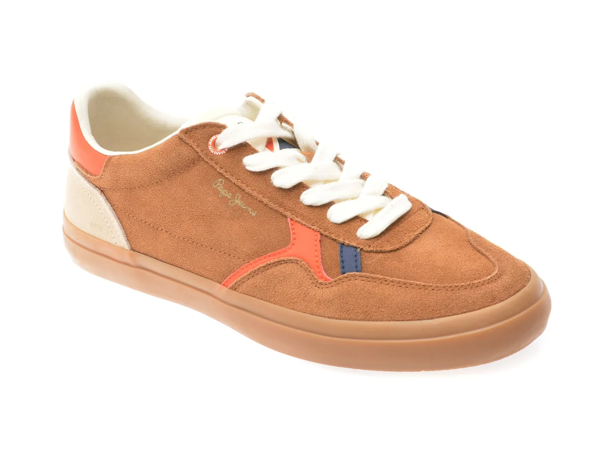 Pantofi Sport Pepe Jeans Maro, Travis City, Din Piele Naturala