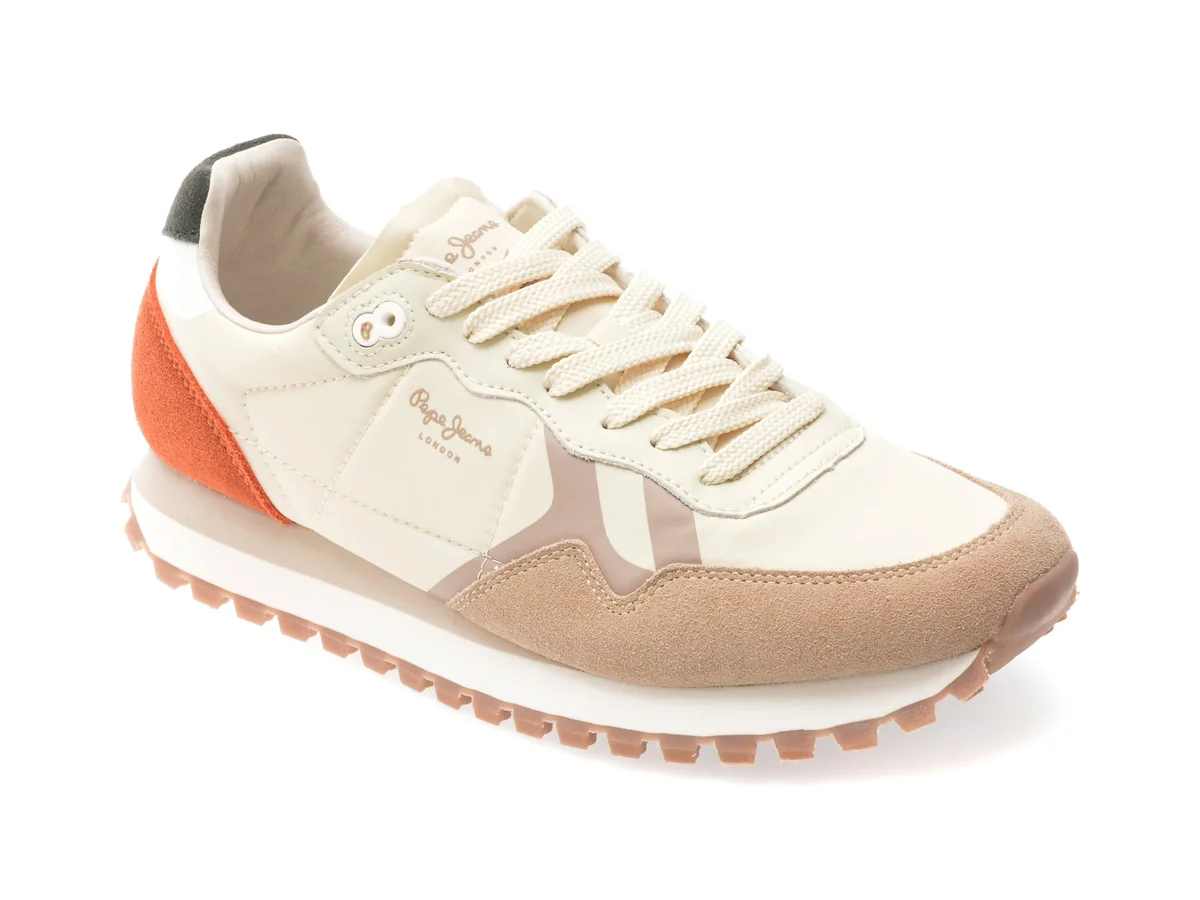Pantofi Sport PEPE JEANS Bej, BRIT-ON MASTER, Din Material Textil