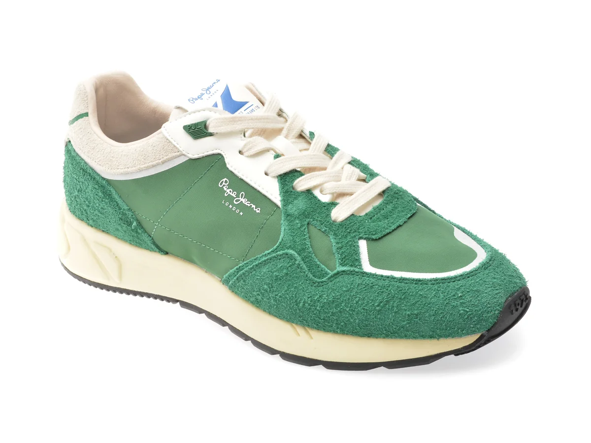 Pantofi Sport Pepe Jeans Verzi, Marlon Divided, Din Material Textil