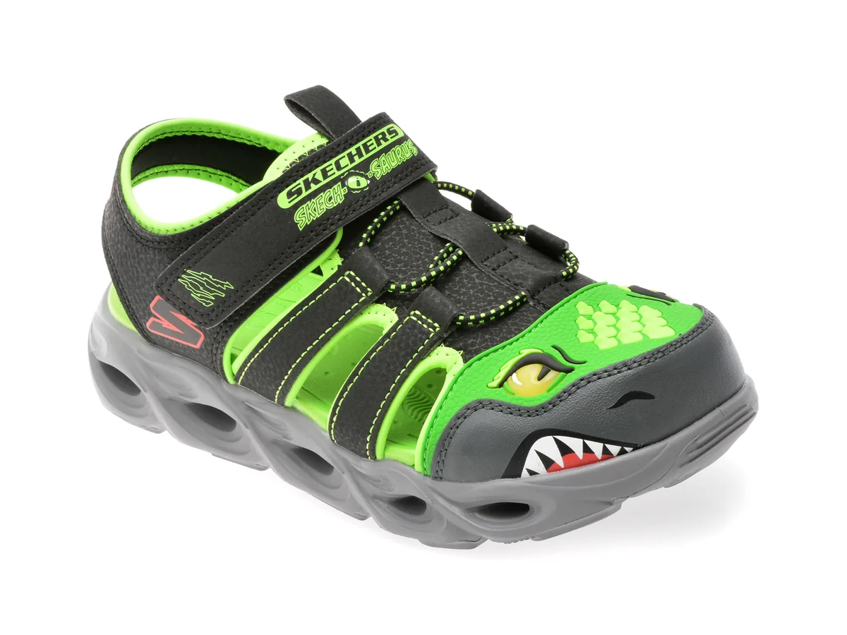 Pantofi Sport SKECHERS Negri, THERMO-SPLASH, Din Piele Ecologică