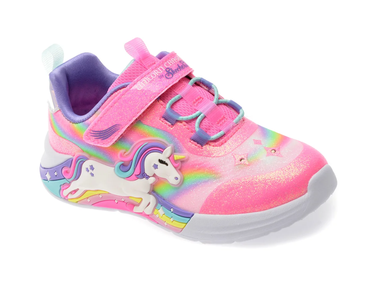 Pantofi Sport Skechers Roz, Unicorn Chaser, Din Material Textil