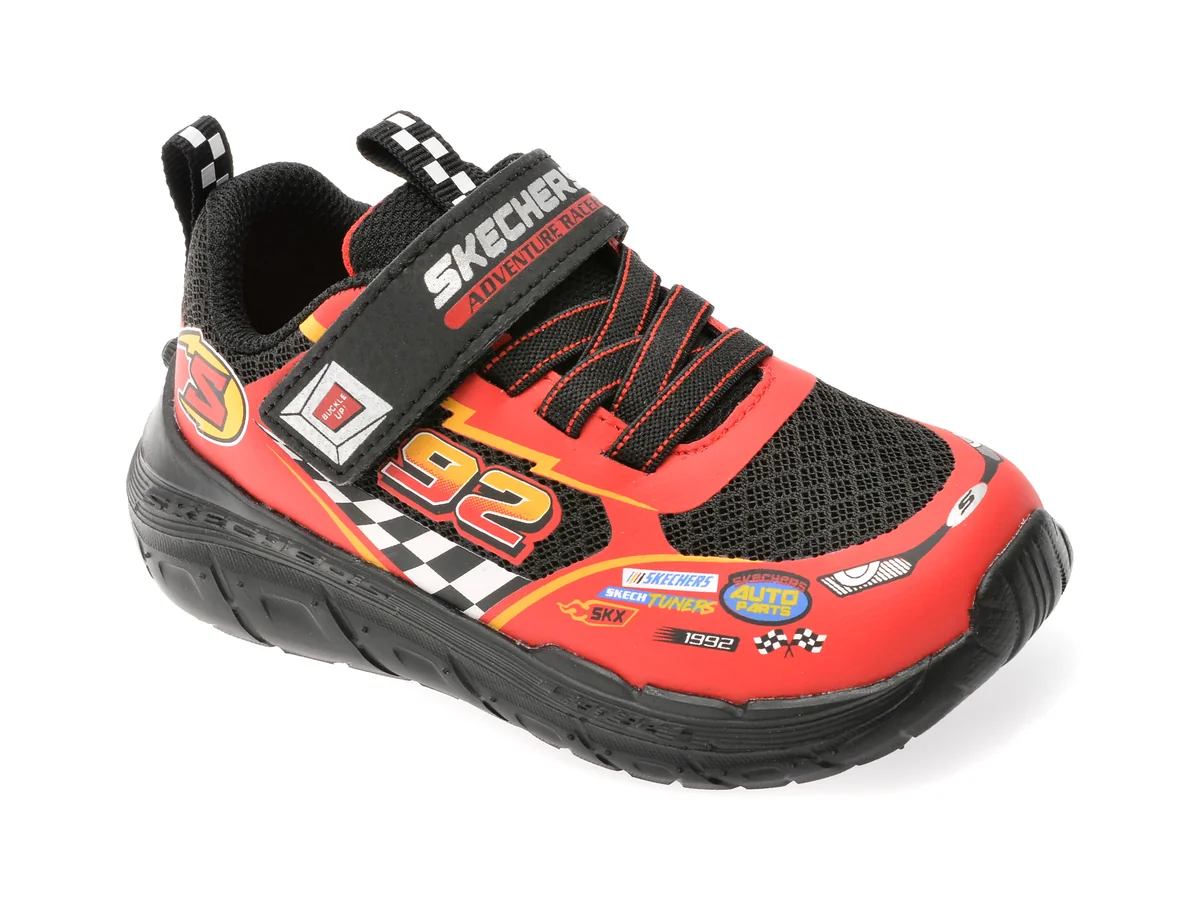 Pantofi Sport Skechers Rosii, Skech Tracks, Din Material Textil