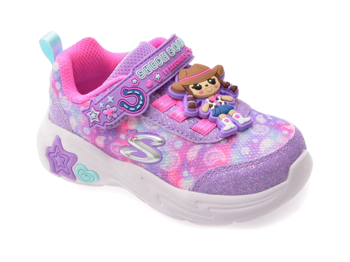 Pantofi Sport Skechers Mov, Snuggle Sneaks, Din Material Textil