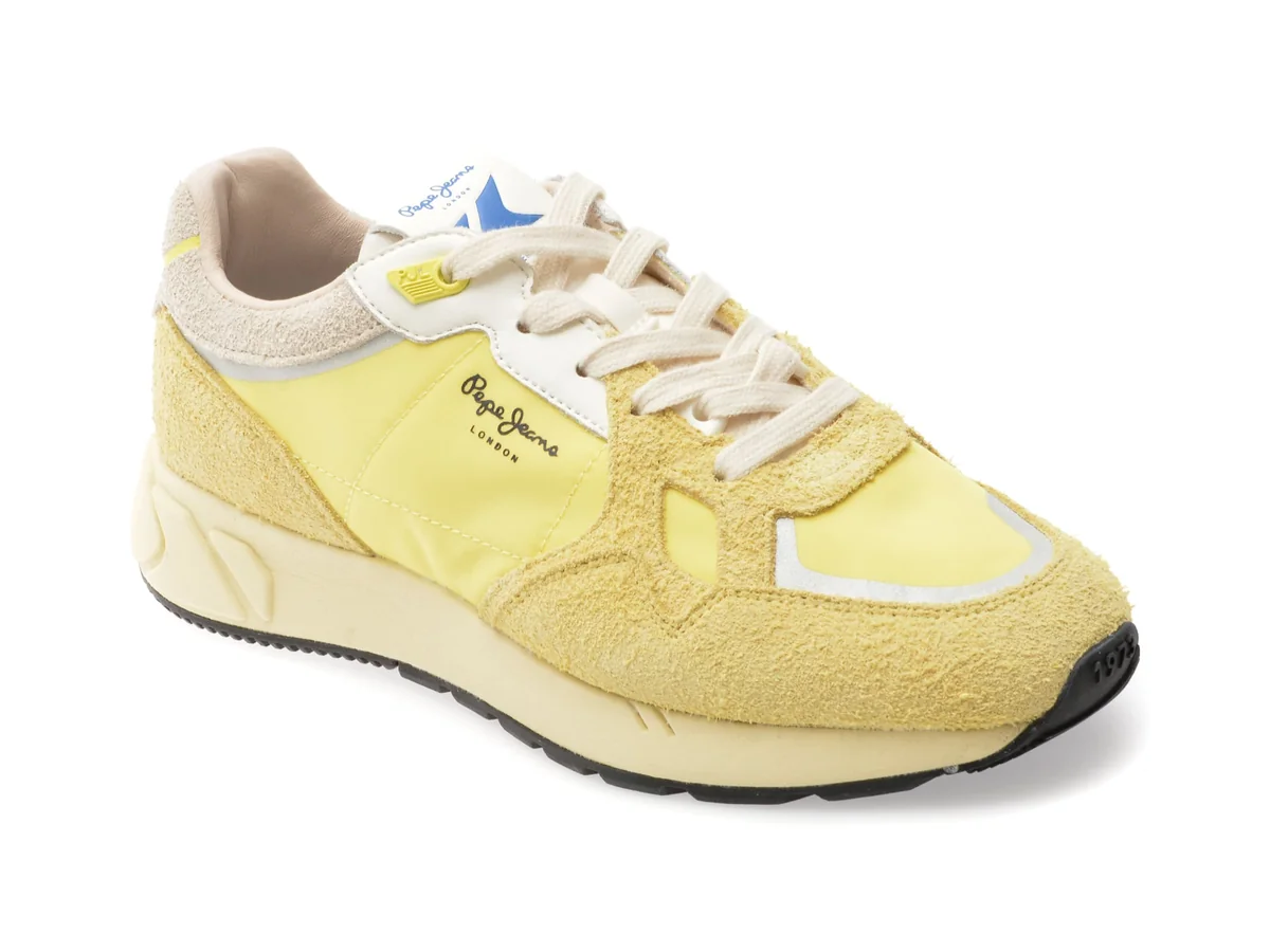 Pantofi Sport PEPE JEANS Galben, MARLON DIVIDED, Din Material Textil