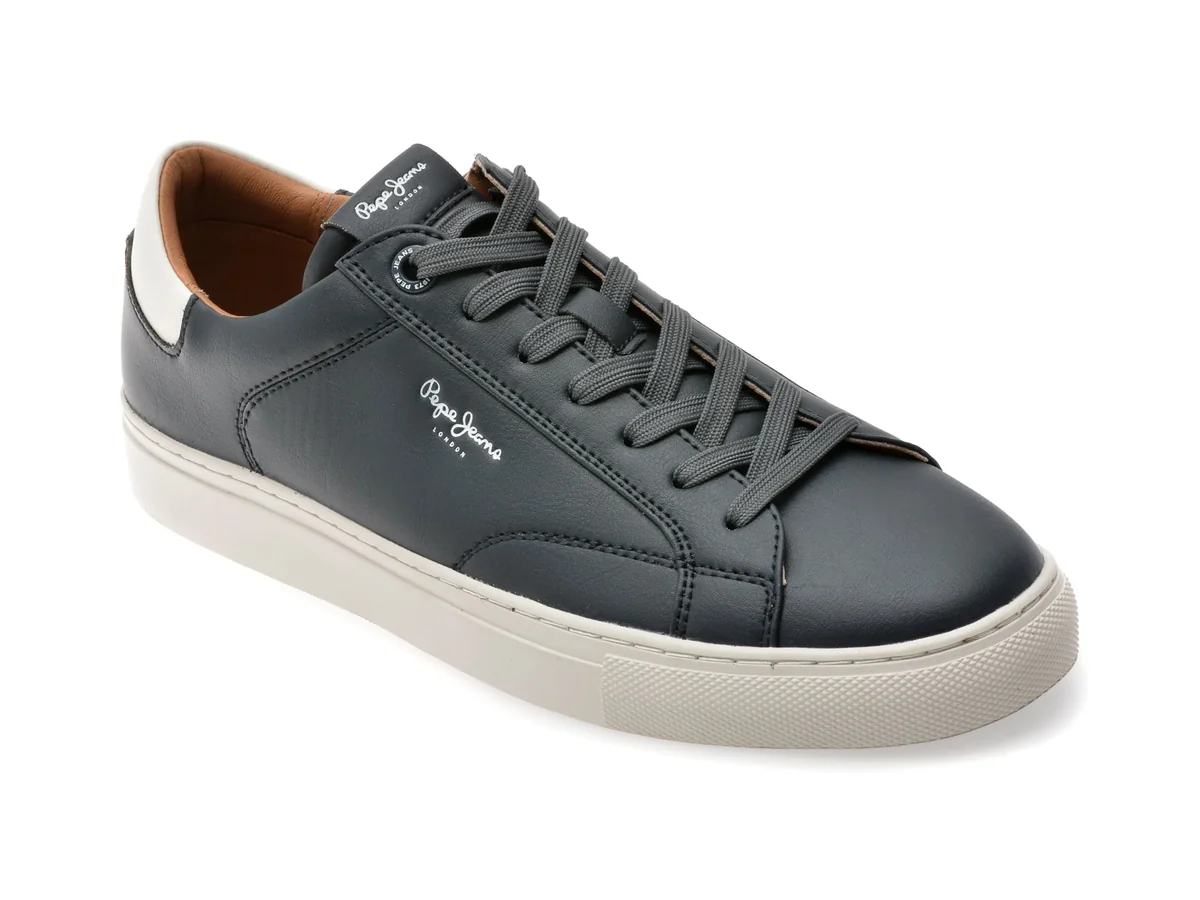 Pantofi Sport Pepe Jeans Bleumarin, JOE BASIC, Din Piele Ecologica