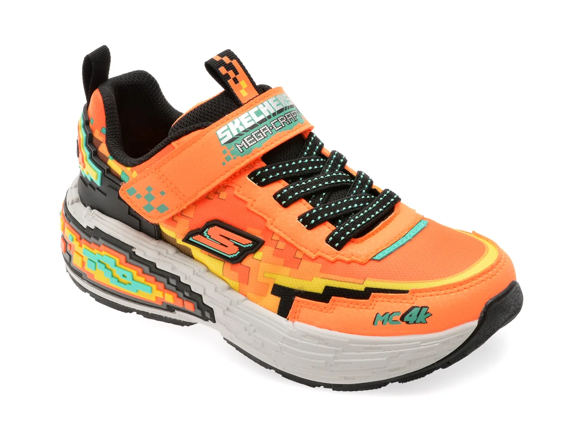 Pantofi Sport SKECHERS Portocalii, MEGA-CRAFT 4K, Din Material Textil