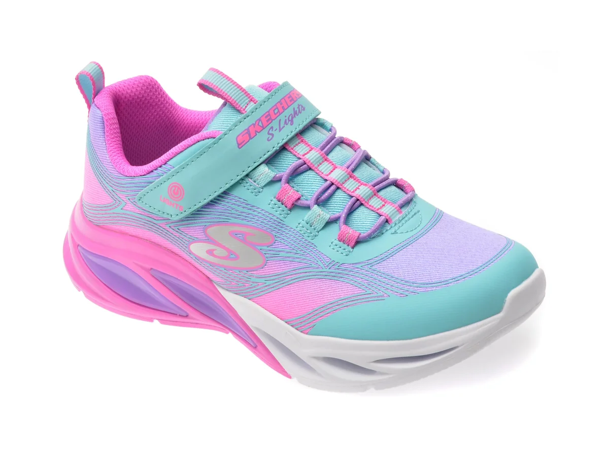 Pantofi Sport Skechers Albastri, Cosmic Glow, Din Material Textil
