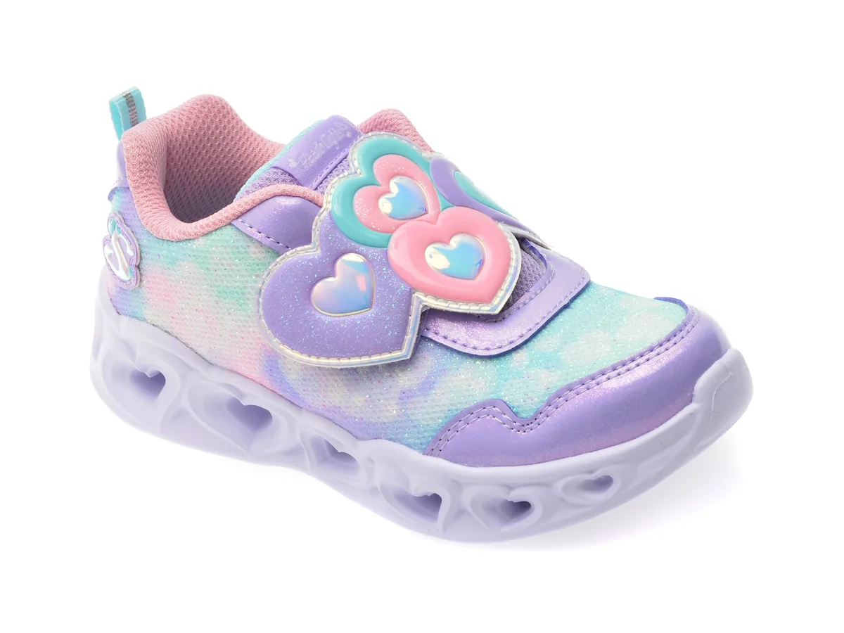 Pantofi Sport Skechers Mov, Heart Lights, Din Material Textil