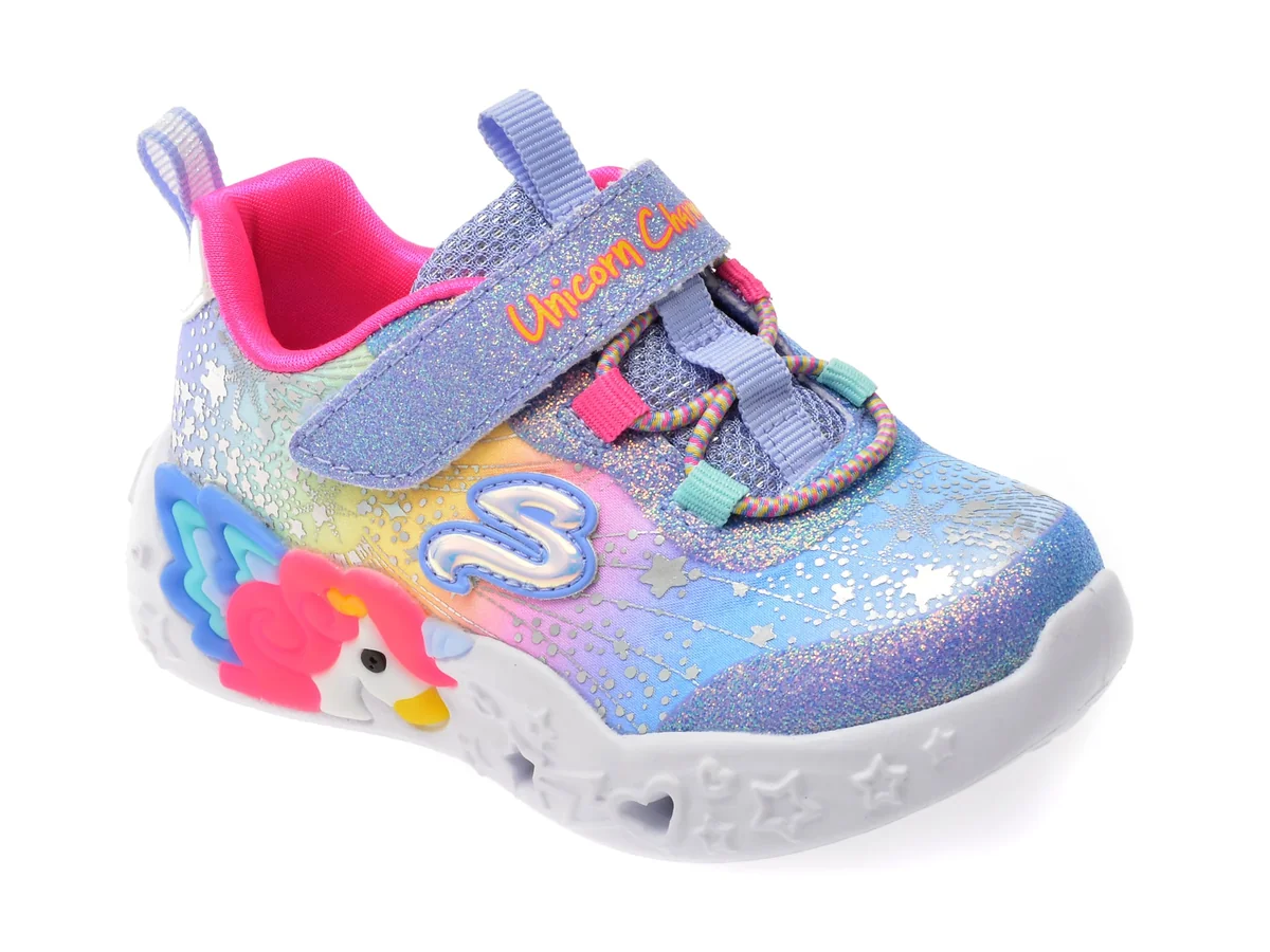 Pantofi Sport Skechers Albastri, Unicorn Charmer, Din Material Textil
