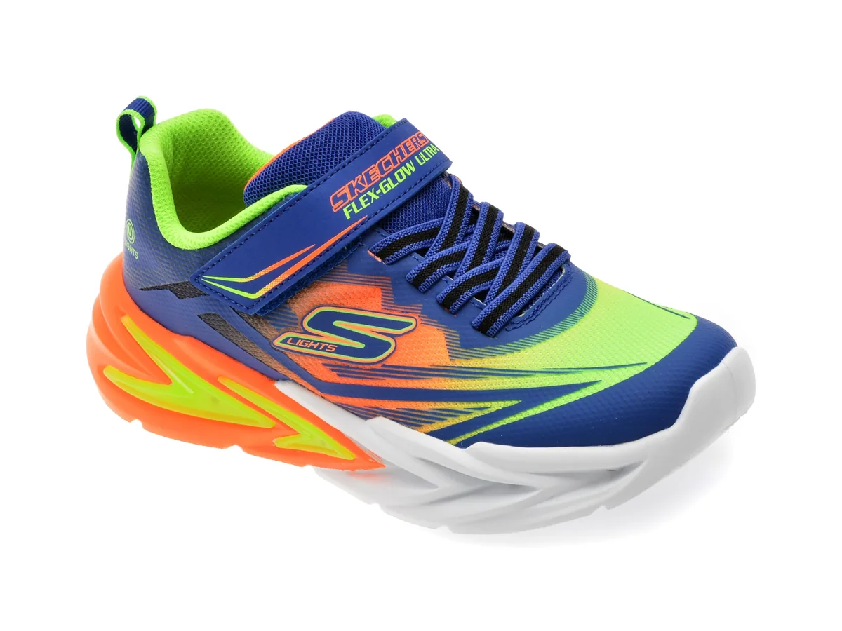Pantofi Sport Skechers Albastri, Flex-Glow Ultra, Din Material Textil