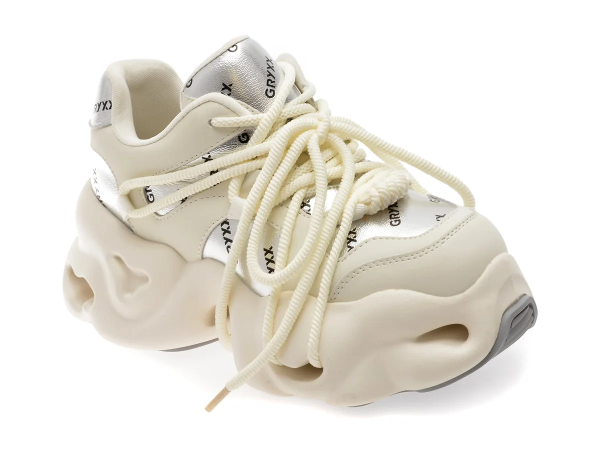Pantofi Sport Gryxx Argintii, 80282, Din Piele Ecologică