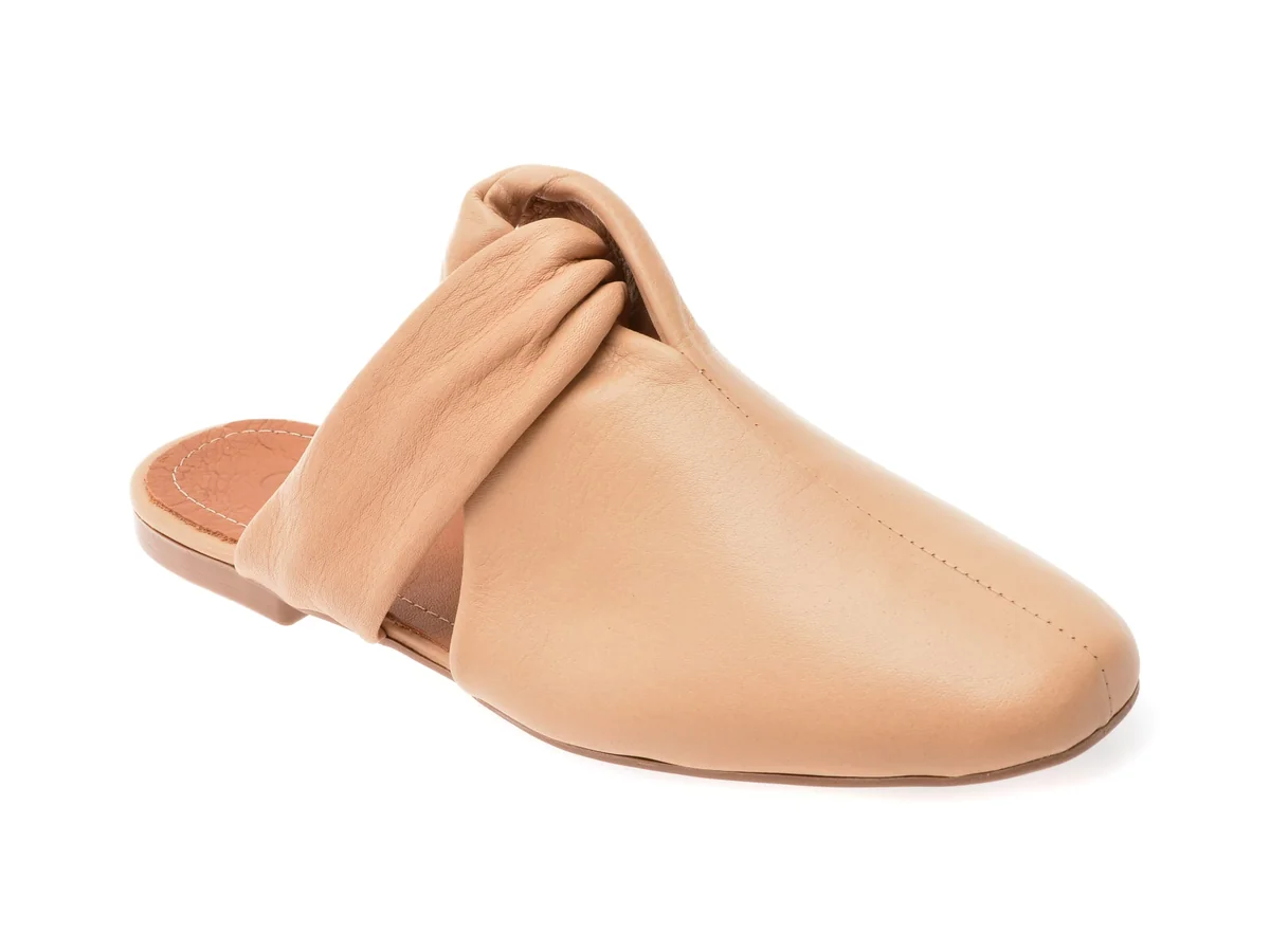 Papuci GRYXX Bej, 2547, Din Piele Naturala