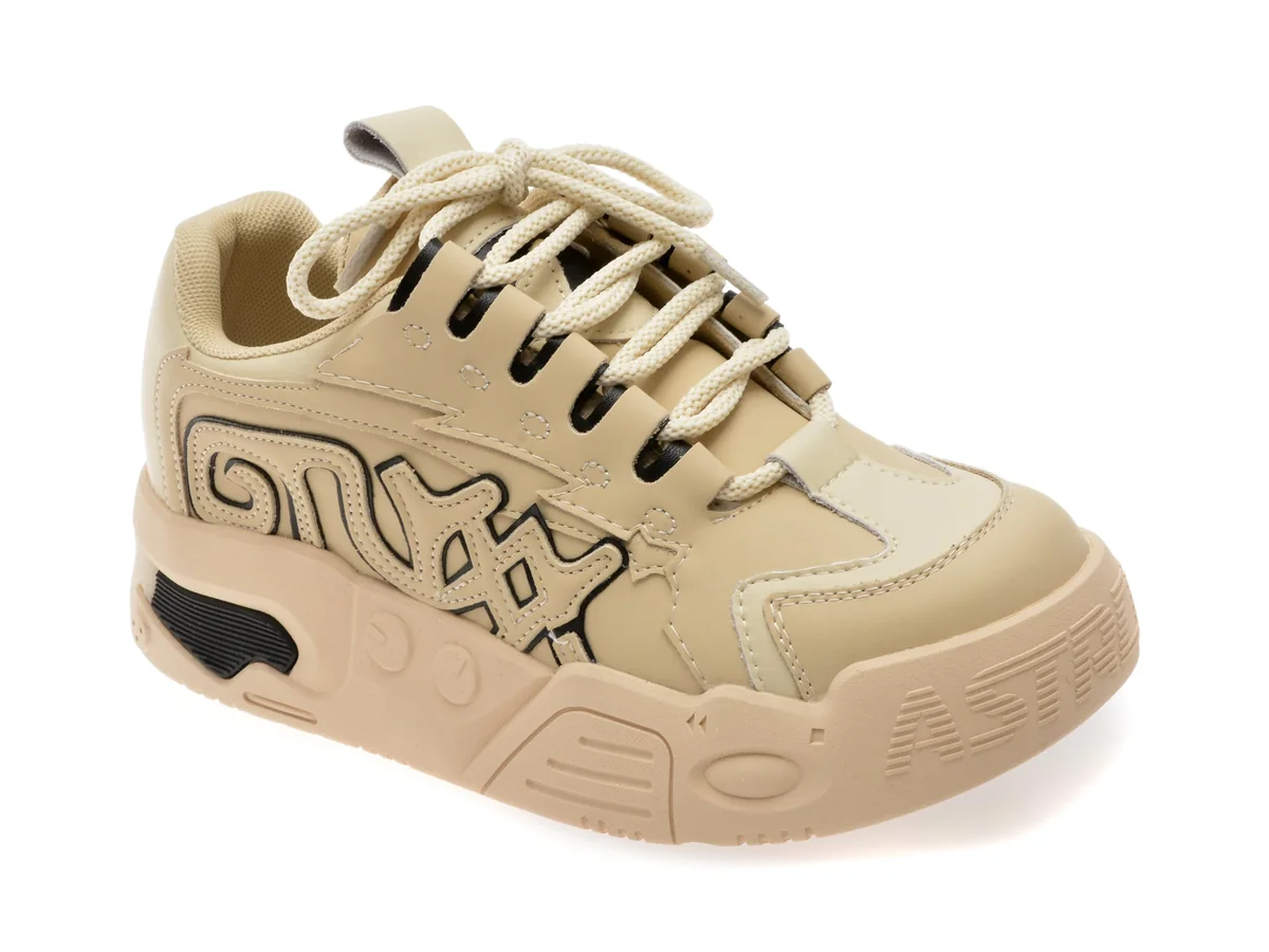 Pantofi Sport Gryxx Bej, 10201, Din Piele Ecologică