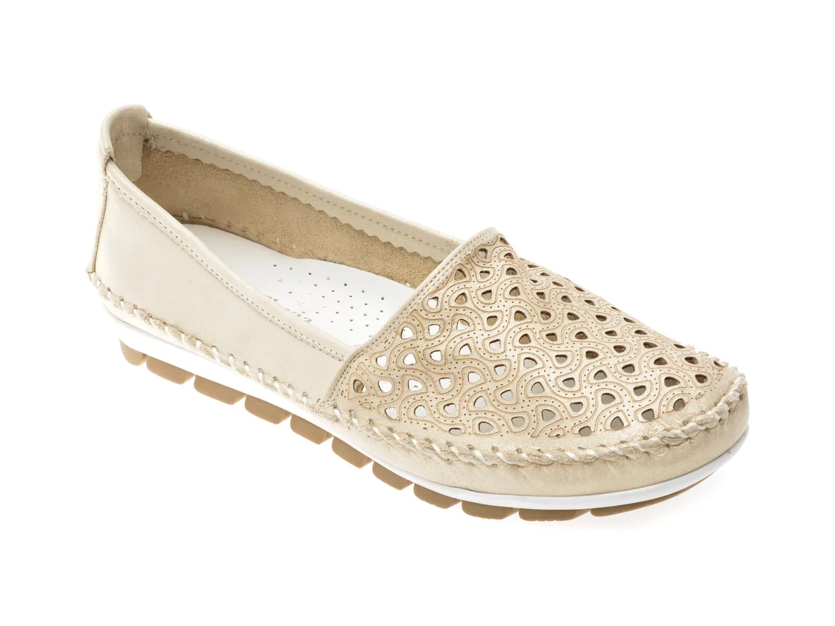 Pantofi Flavia Passini Aurii, 128, Din Piele Naturala