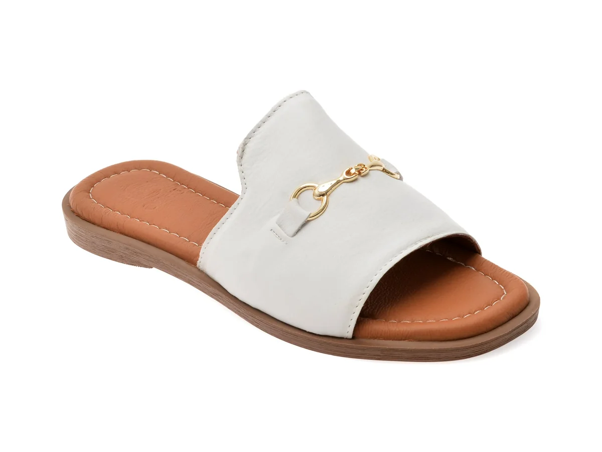 Papuci OZIYS Albi, 2024, Din Piele Naturală